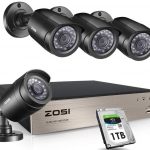 ZOSI 8Channel Security Cameras System 4-in-1 1080N DVR Recorder with 1TB Hard Drive and (4) 1280TVL 1.0MP 720P Weatherproof CCTV Cameras with Night Vision, Motion Alert, Smartphone, PC Remote Access